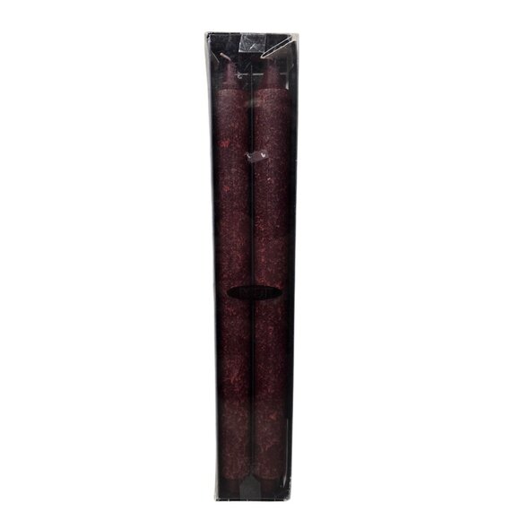 2 Root Gentry Burgundy Taper Candles 14" Handcrafted Beeswax Blend - Picture 1 of 4
